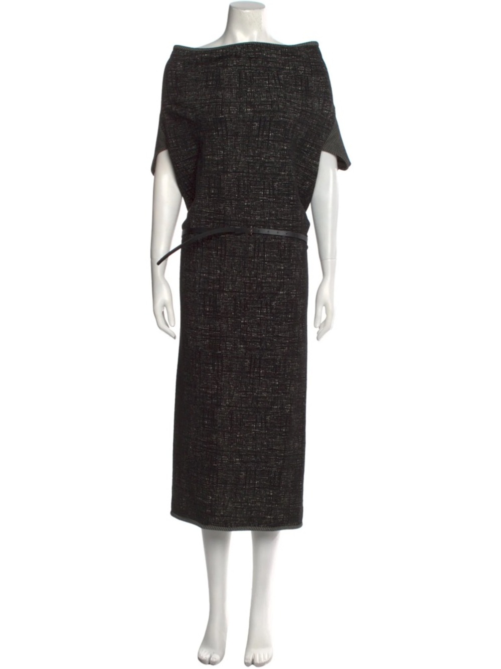 Roland Mouret Black and Gray Tweed Dress
